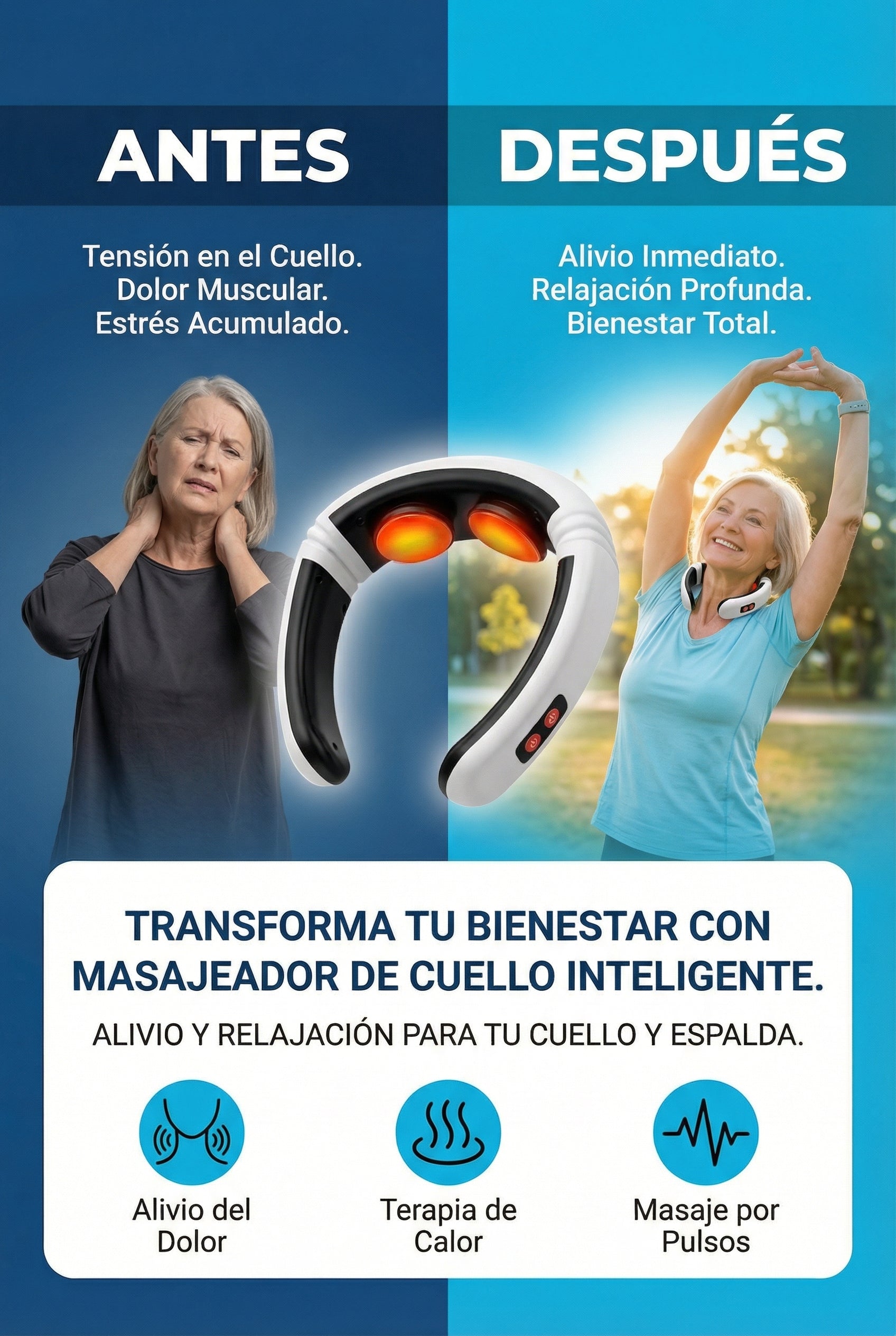 Masajeador electroestimulador de cuello