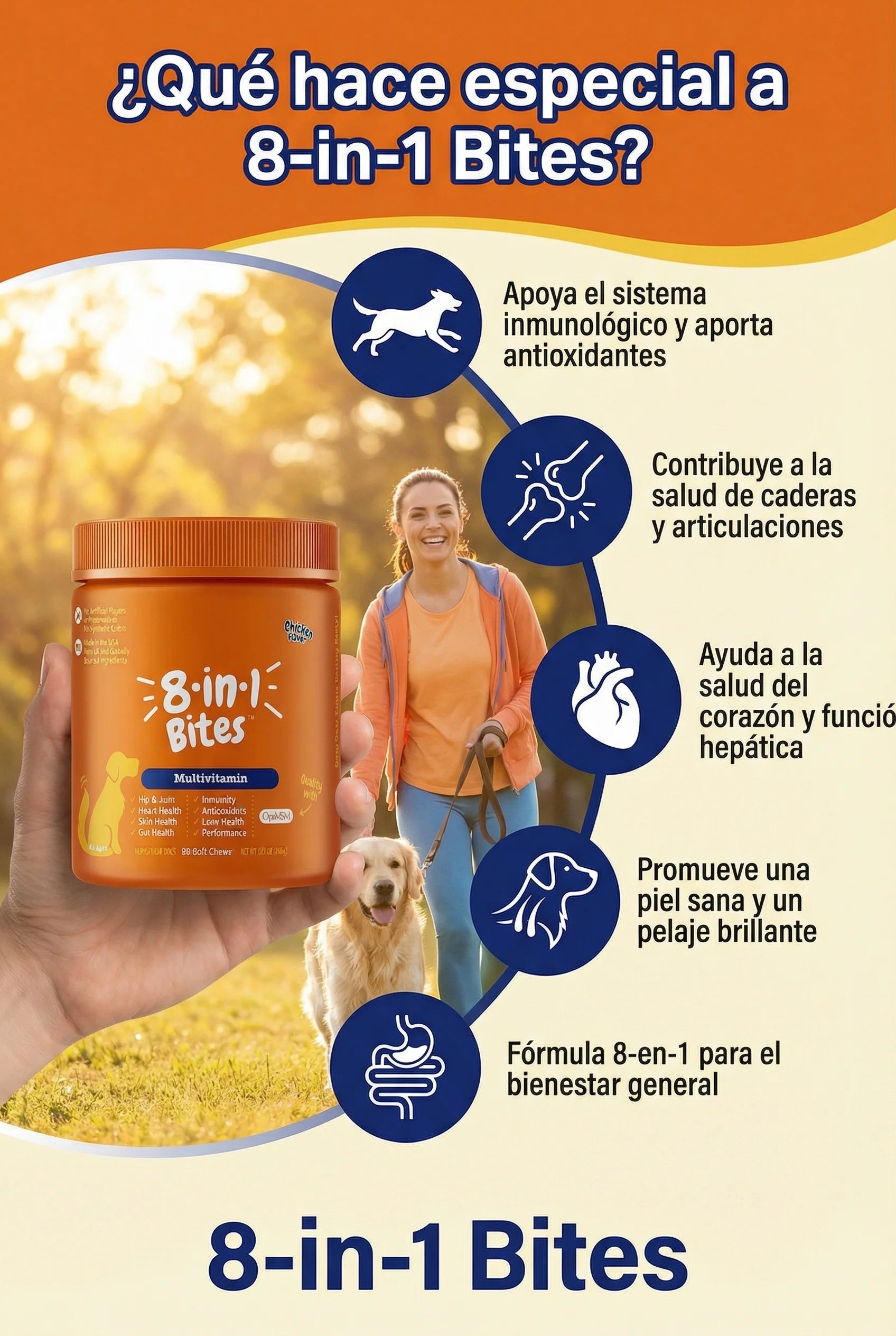 Multivitaminico 8 en 1 Para Perro